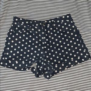 Blue and White Polka Dot Shorts